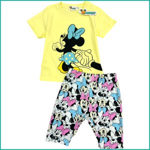 Minnie Run Girls Cotton Shorts Set - Yellow