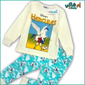 Disney Hercules Kids Cotton Pajama Set - White Blue
