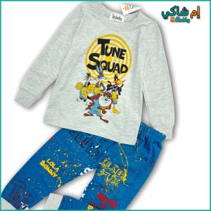 Tune Squad Boys Cotton Pajama Set - Grey Blue
