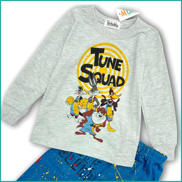 Tune Squad Boys Cotton Pajama Set - Grey Blue - Image 2