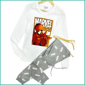 Spiderman Marvel Comic Men's Cotton Pajama Set - White