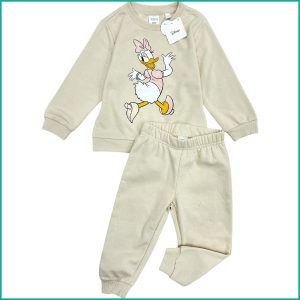 Happy Daisy Duck Girls Winter Pajama Set - Grey