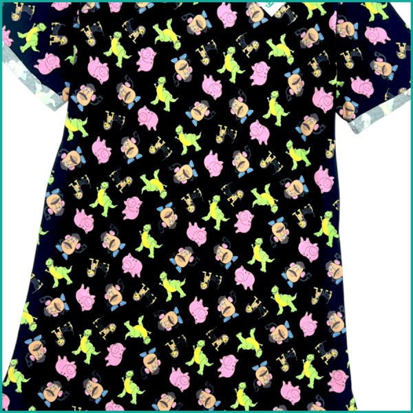 Mini Dino Ladies Cotton Dress - Black - Image 2