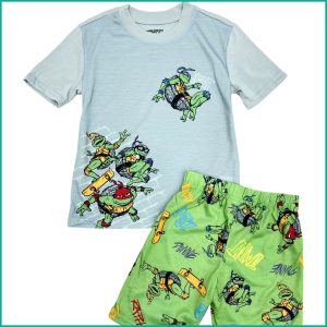 Ninja Turtle Boys Cotton Shorts Set - Blue Green