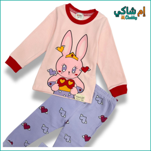 Bunny Full Sleeves Cotton Pajama set - Pink