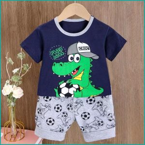 Croc Play Boys Shorts Set - Navy Blue