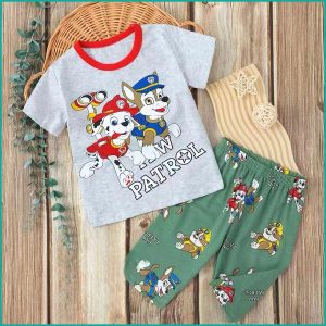 Paw Patrol Boys Shorts Set - Grey Green