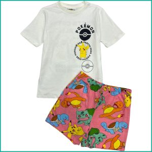 Pokémon Boys Shorts Set - White Pink