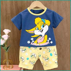 Lola Bunny Girls Shorts Set - Blue Yellow