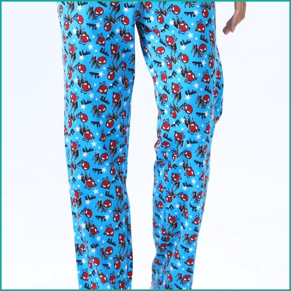 Mini Spiderman Men's Cotton Pant - Blue - Image 2