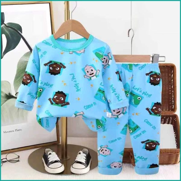 Let's Play Boys Cotton full sleeves Pajama Set - Blue
