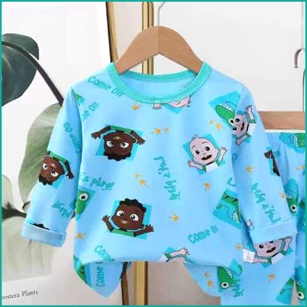 Let's Play Boys Cotton full sleeves Pajama Set - Blue - Image 2