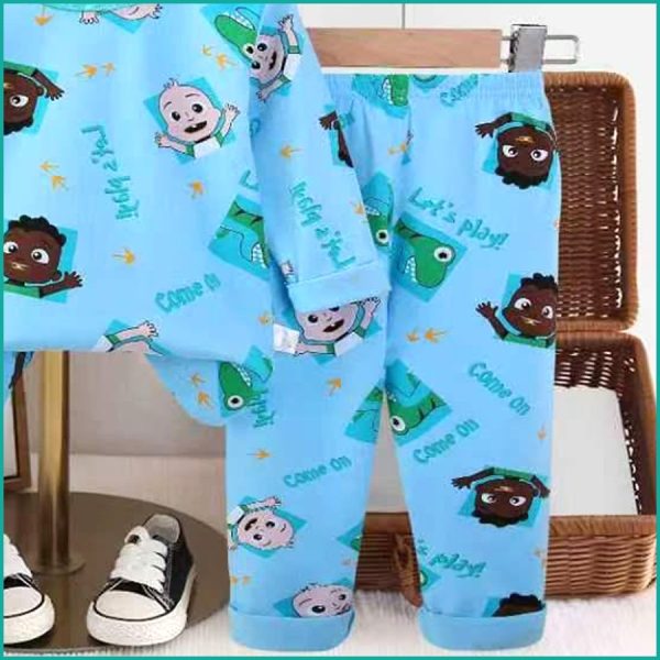 Let's Play Boys Cotton full sleeves Pajama Set - Blue - Image 3