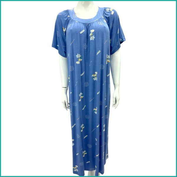 Cute Flowers Ladies Dress - Blue