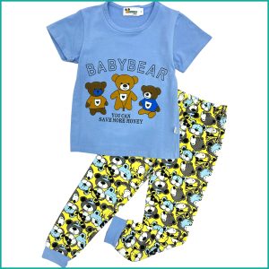 Baby Bear Boys Cotton Pajama Set - Blue