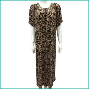 Tiger Print Ladies Dress - Brown