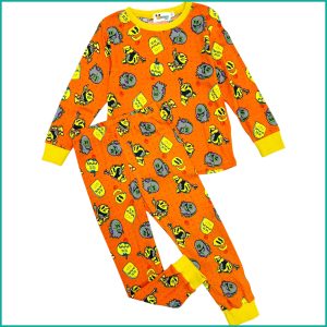 Scary Boys Cotton Full Sleeves Pajama Set - Orange