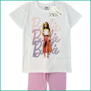Barbie Girls Summer Shorts Set - White Purple