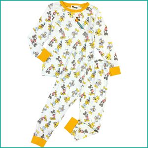 Mickey Home Boys Cotton Full Sleeves Pajama Set - White