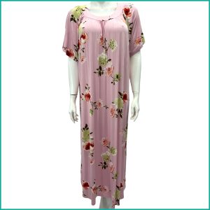 Flowers Ladies Dress - Hot Pink