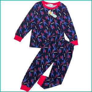 Spiderman Boys Cotton Pajama Set - Navy Blue