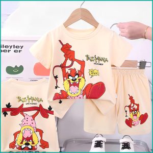 Tazmania Boys Shorts Set - Cream