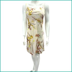 Design Floral Ladies Satan Silk Halfer - Cream