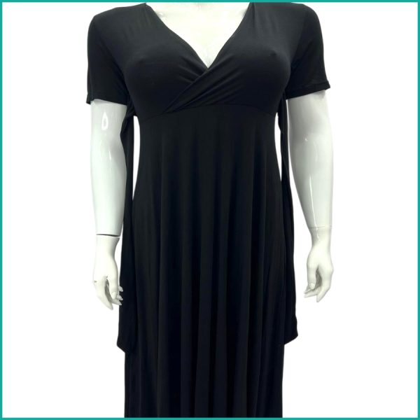 Plain Knot Ladies Dress - Black - Image 2