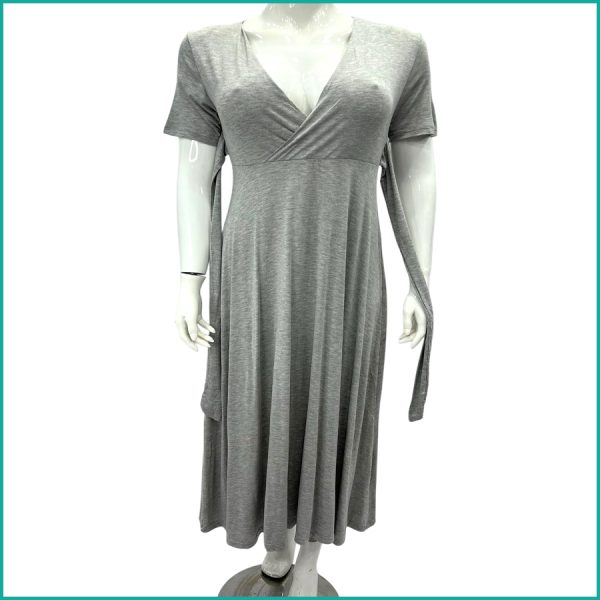 Plain Knot Ladies Dress - Dark Grey