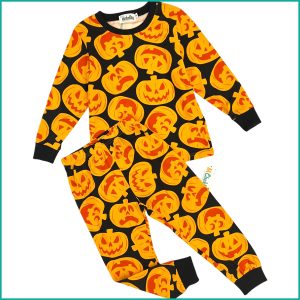 Halloween Boys Cotton Full Sleeves Pajama Set - Black