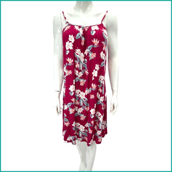 Tiny Floral Ladies Halfer Linen Cotton - Red