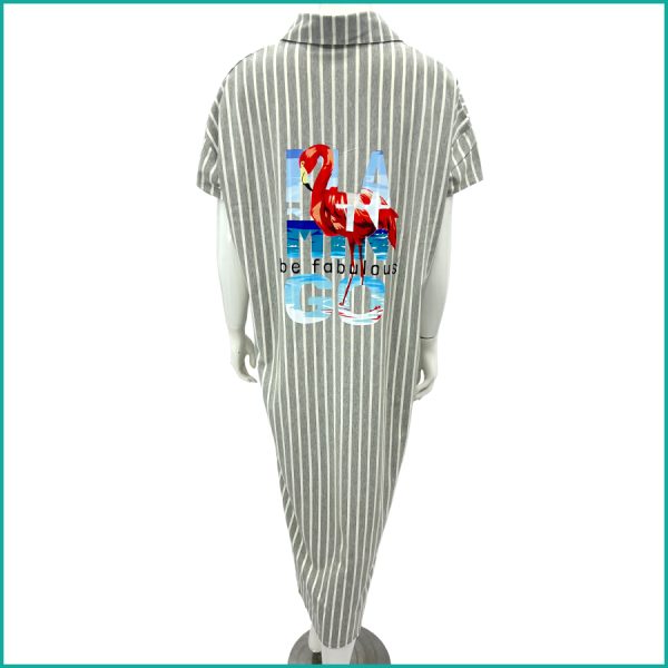 Flamingo Ladies Dress - Light Grey - Image 3