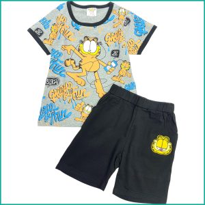 Garfield Boys Shorts Set - Grey Black