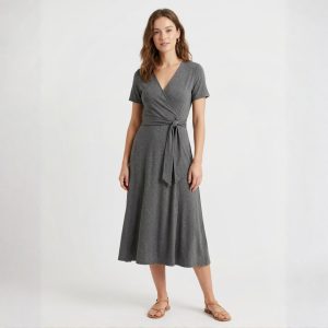 Plain Knot Ladies Dress - Dark Grey