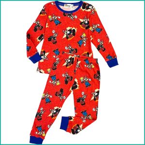 Mario Cup Boys Cotton Full Sleeves Pajama Set - Red
