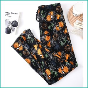 Spiderman Face Men's Cotton Pant - Black