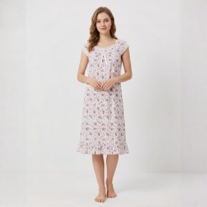Rose Flowers Ladies Dress - White