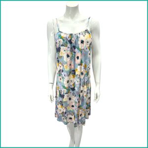 Mini Floral Ladies Halfer Linen Cotton - Blue