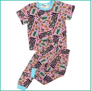 Krusty o's Girls Half Sleeves Pajama Set - Pink