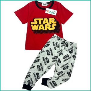 Star Wars Boys Half Sleeves Pajama Set - Red Grey