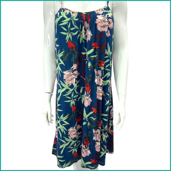 All Leaves Ladies Halfer Linen Cotton - Blue - Image 2