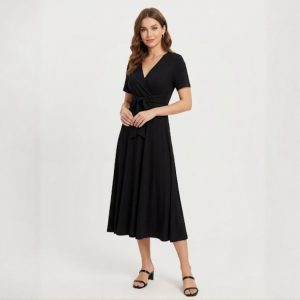 Plain Knot Ladies Dress - Black