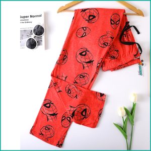 Spiderman Face Men's Cotton Pant - Red