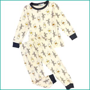 Winnie Boys Cotton Full Sleeves Pajama Set - Cream