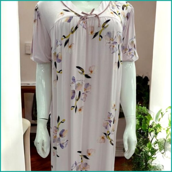 Floral Ladies Nafnuf Half Sleeves - Light Pink - Image 2