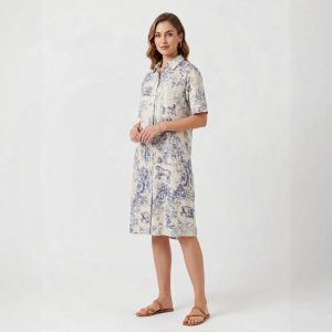 Design Ladies Sleepwear Long Dress Satin Material - White