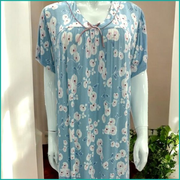 Floral Ladies Nafnuf Half Sleeves - Sky Blue - Image 2