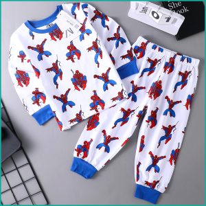 Fly Spiderman Boys Cotton Pajama Set ZARA - White