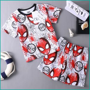 Mask Spiderman Boys Shorts Set ZARA - White