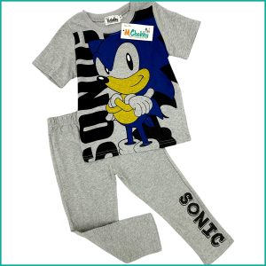 Sonic Boys Half Sleeves Pajama Set - Grey